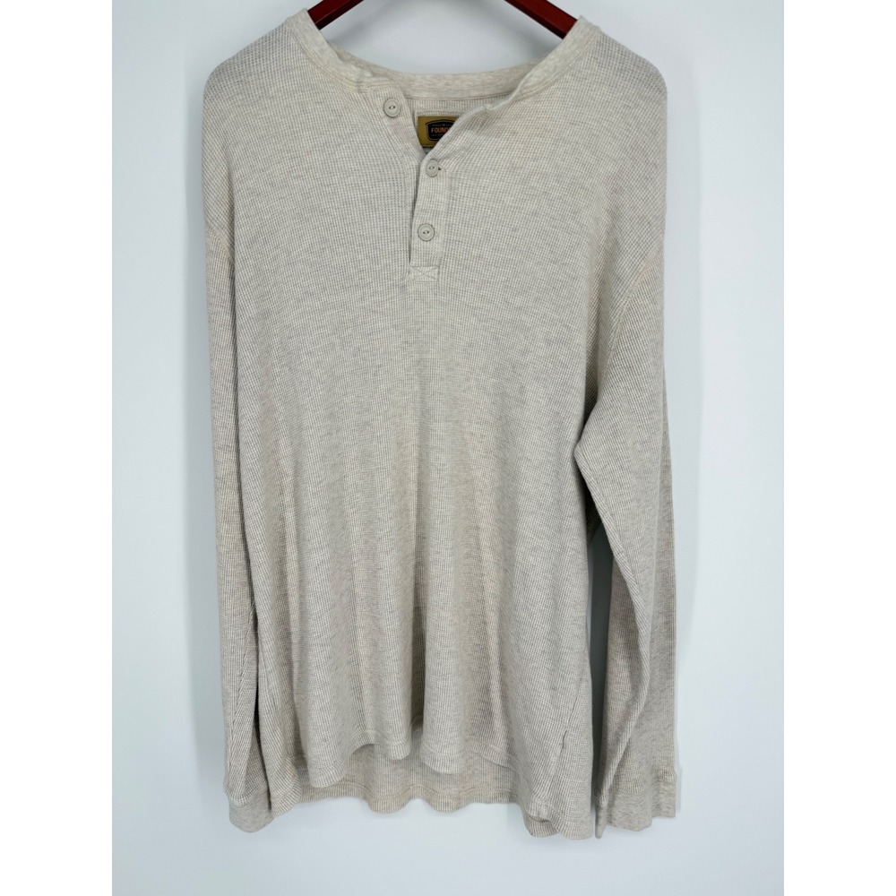 The Foundry Mens Thermal Henley Shirt XL Tall Gorpcore Outdoor Casual Classic